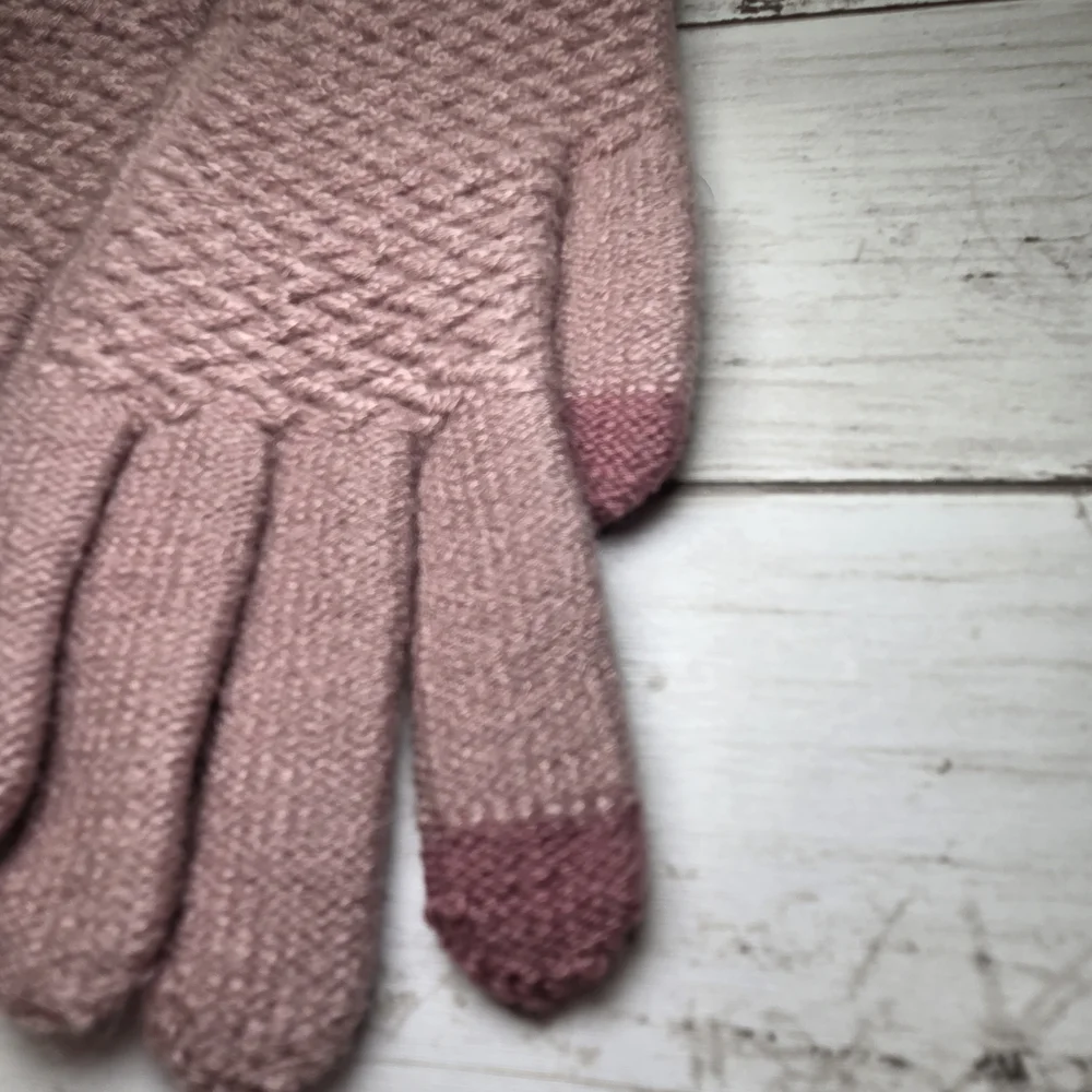 UGG Mauve Women's Gloves with Pom Poms - Picture 3 of 5